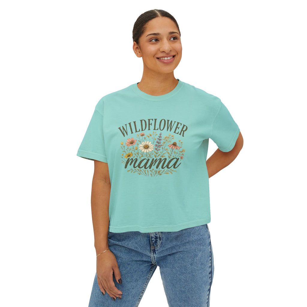 Wildflower Mama Boxy Tee — Floral Mother’s Day Shirt for Moms
