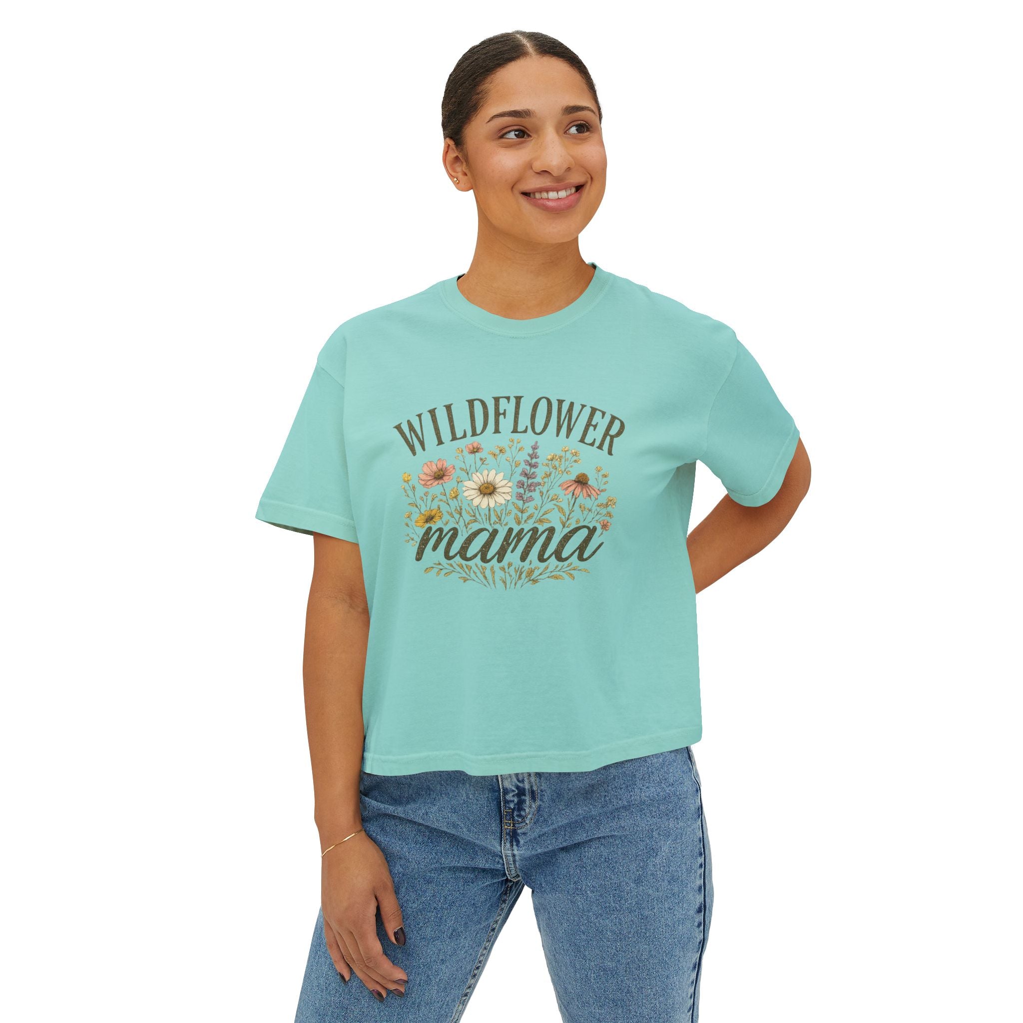 Wildflower Mama Boxy Tee — Floral Mother’s Day Shirt for Moms