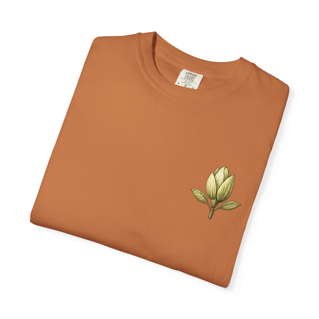 Botanical Tee — "Gathered With Care" Floral Pocket T-Shirt