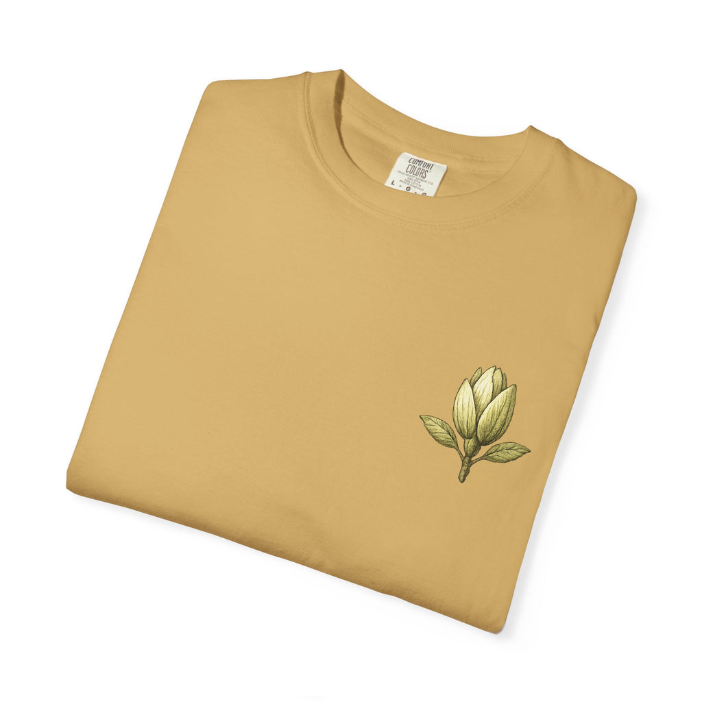 Botanical Tee — "Gathered With Care" Floral Pocket T-Shirt