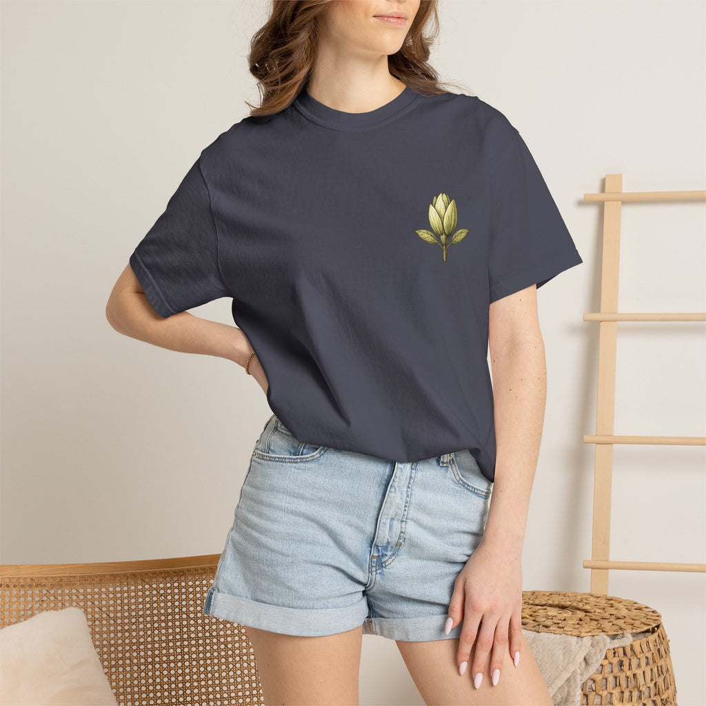 Botanical Tee — "Gathered With Care" Floral Pocket T-Shirt