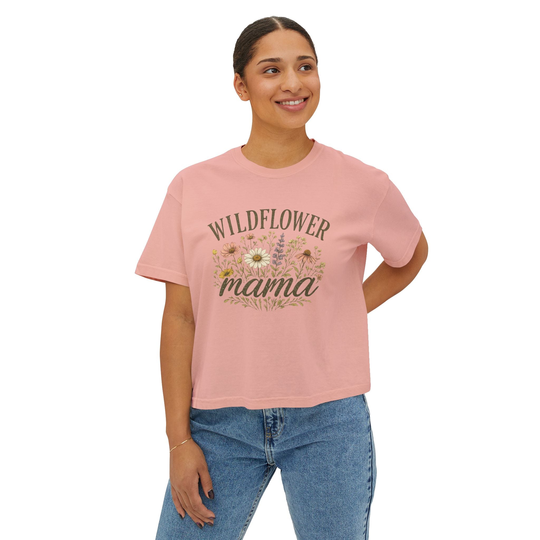 Wildflower Mama Boxy Tee — Floral Mother’s Day Shirt for Moms