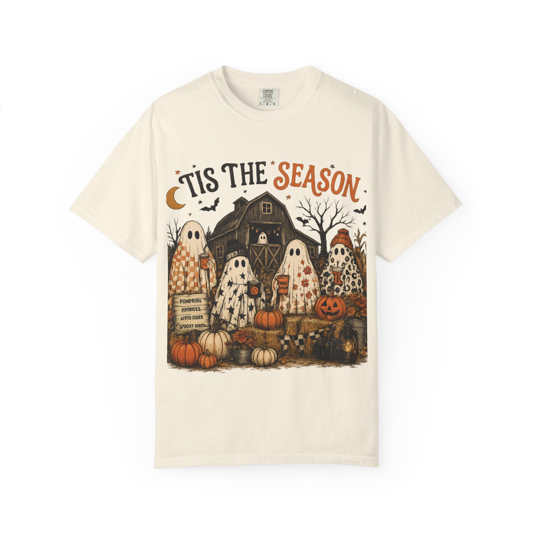 'Tis the Season Ghosts Halloween T-shirt | Pumpkin Patch Design