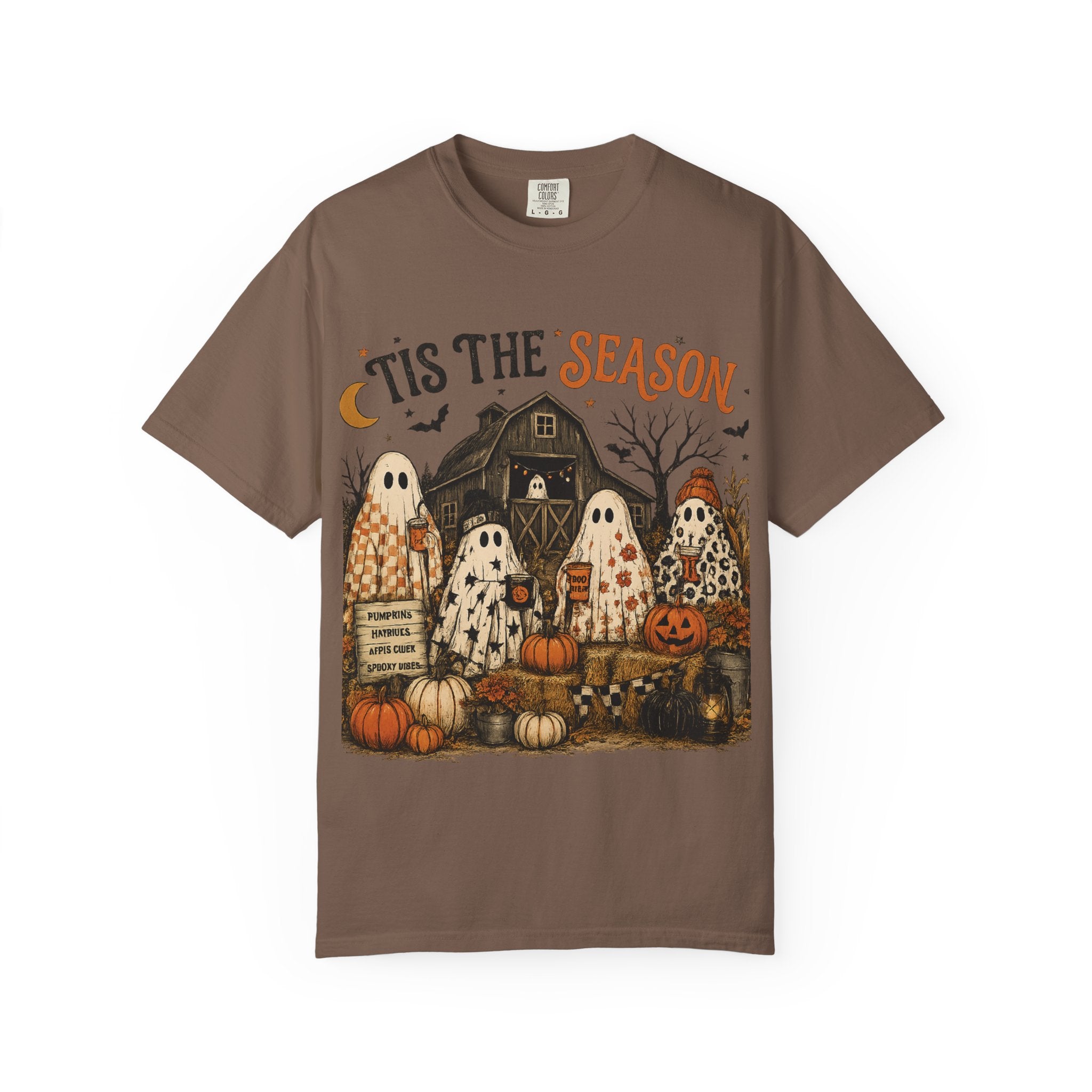 'Tis the Season Ghosts Halloween T-shirt | Pumpkin Patch Design
