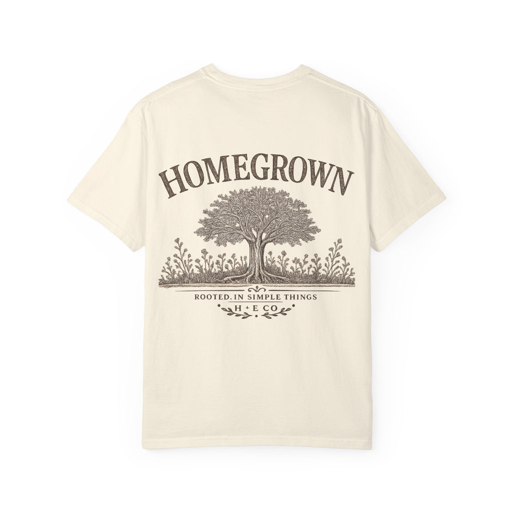 Homegrown Tree T-Shirt — 'Homegrown' Chest Logo Botanical Tee