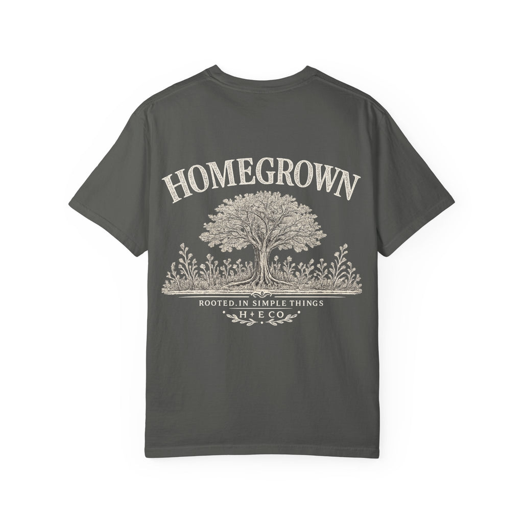 Homegrown Tree T-Shirt — 'Homegrown' Chest Logo Botanical Tee