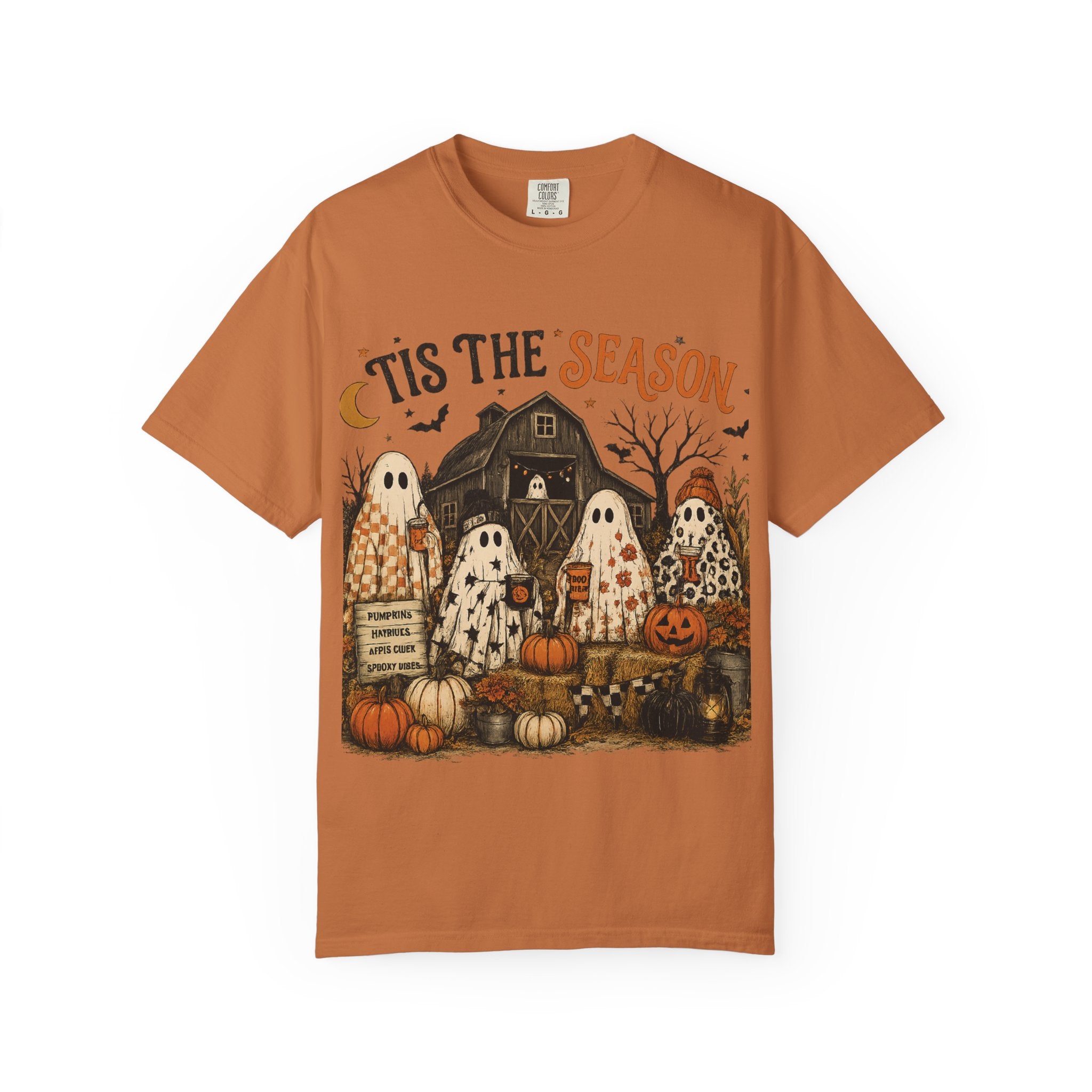 'Tis the Season Ghosts Halloween T-shirt | Pumpkin Patch Design