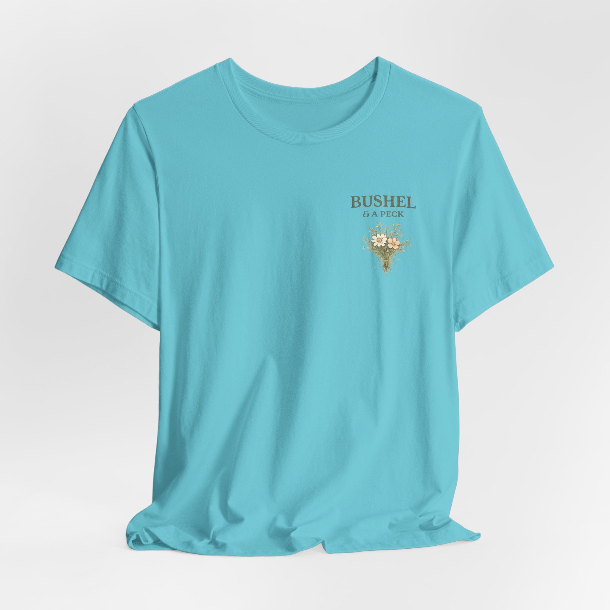 Floral 'Bushel & A Peck' Pocket Tee — Soft Pink Garden T-Shirt