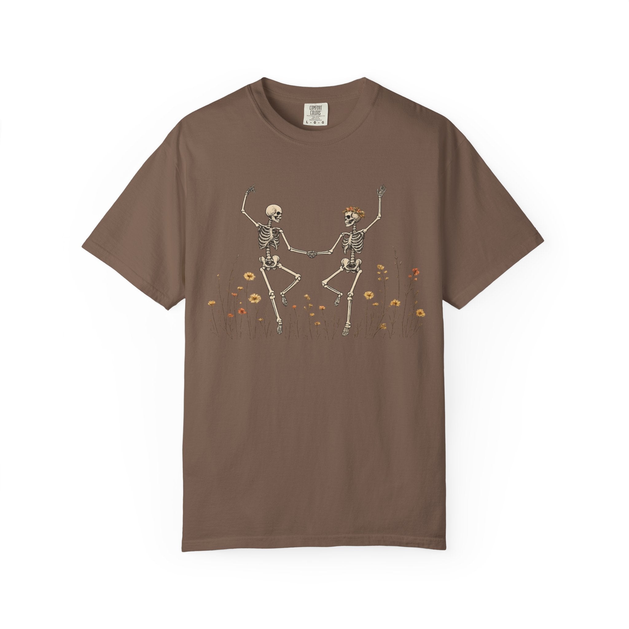 Dancing Skeletons in Wildflowers T-shirt | Halloween Day of the Dead