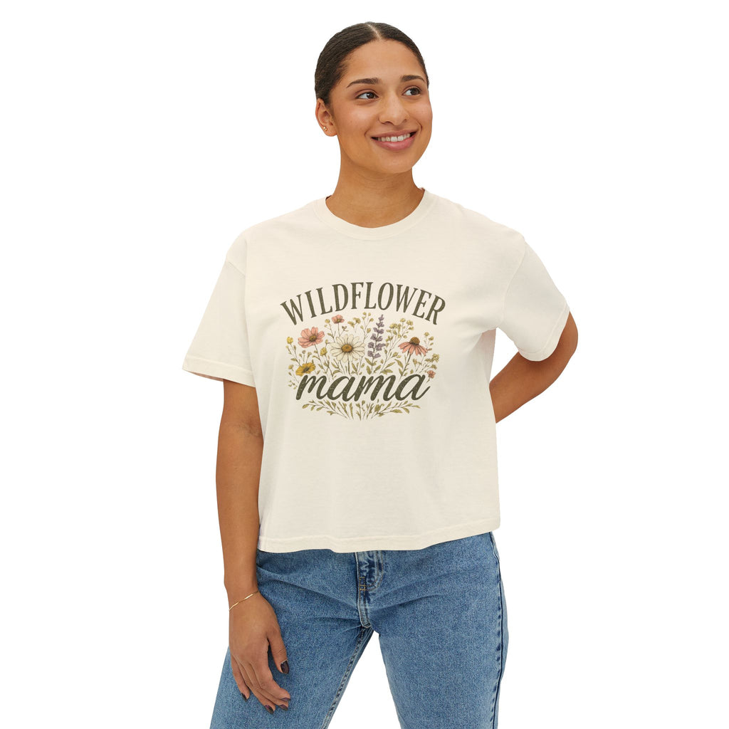 Wildflower Mama Boxy Tee — Floral Mother’s Day Shirt for Moms