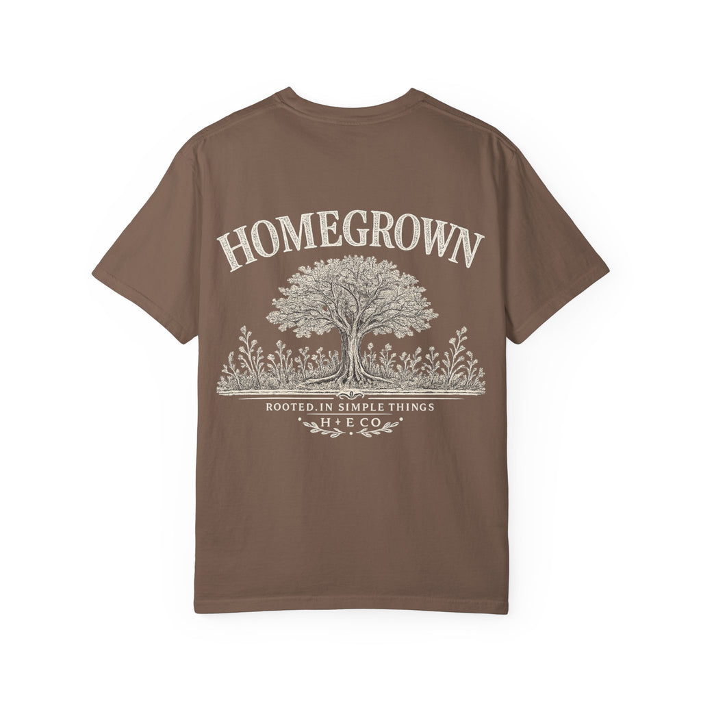 Homegrown Tree T-Shirt — 'Homegrown' Chest Logo Botanical Tee
