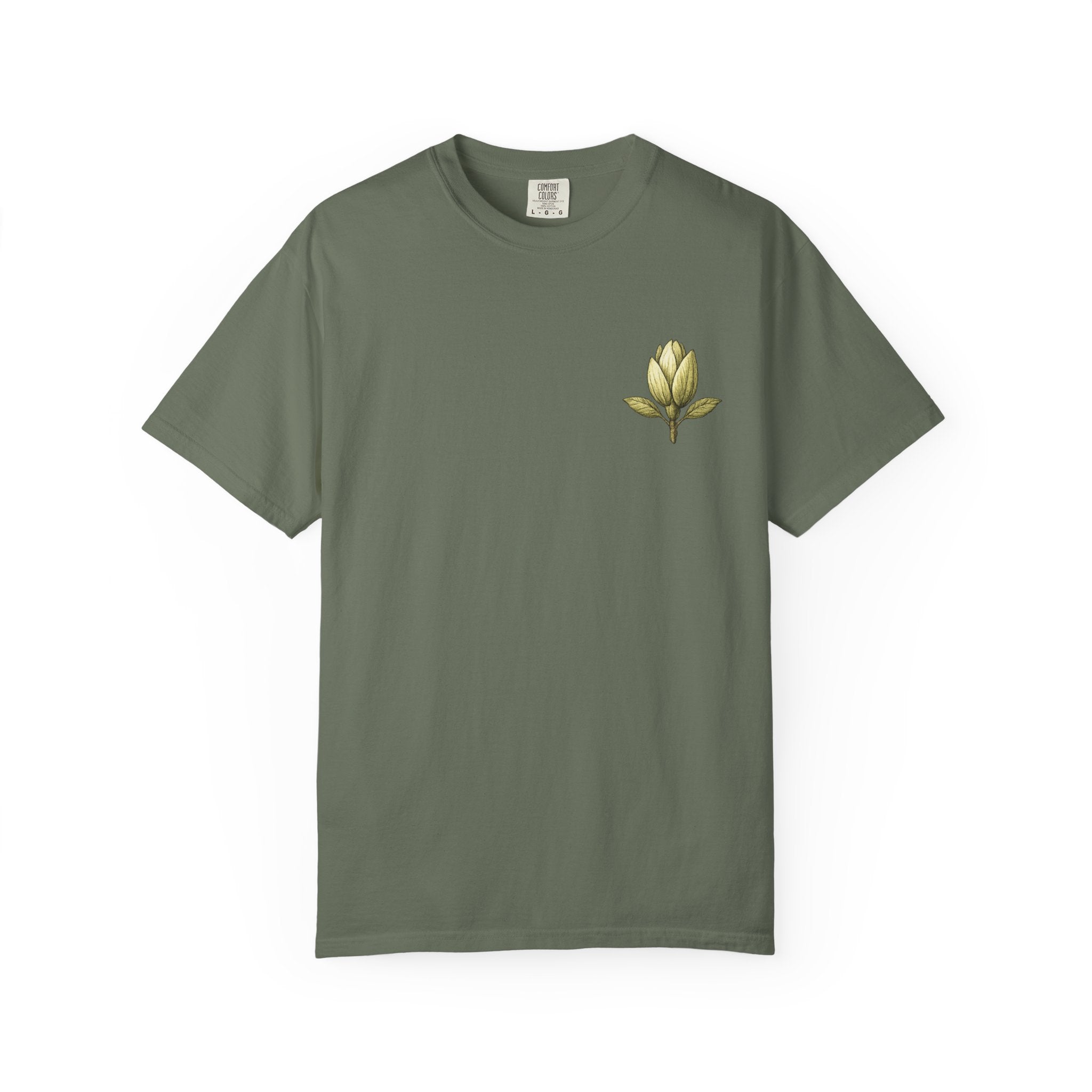 Botanical Tee — "Gathered With Care" Floral Pocket T-Shirt