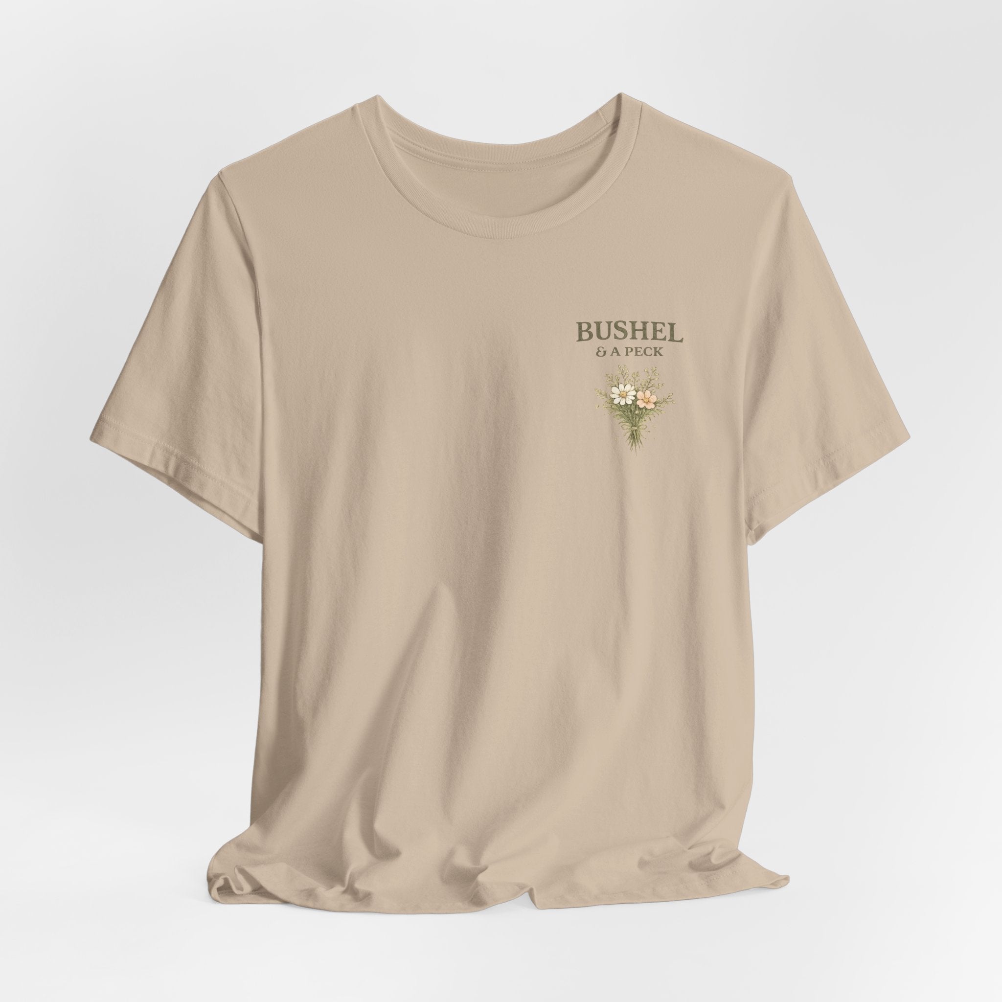 Floral 'Bushel & A Peck' Pocket Tee — Soft Pink Garden T-Shirt