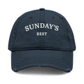 Sunday's Best Distressed Dad Hat — Embroidered Vintage Baseball Cap