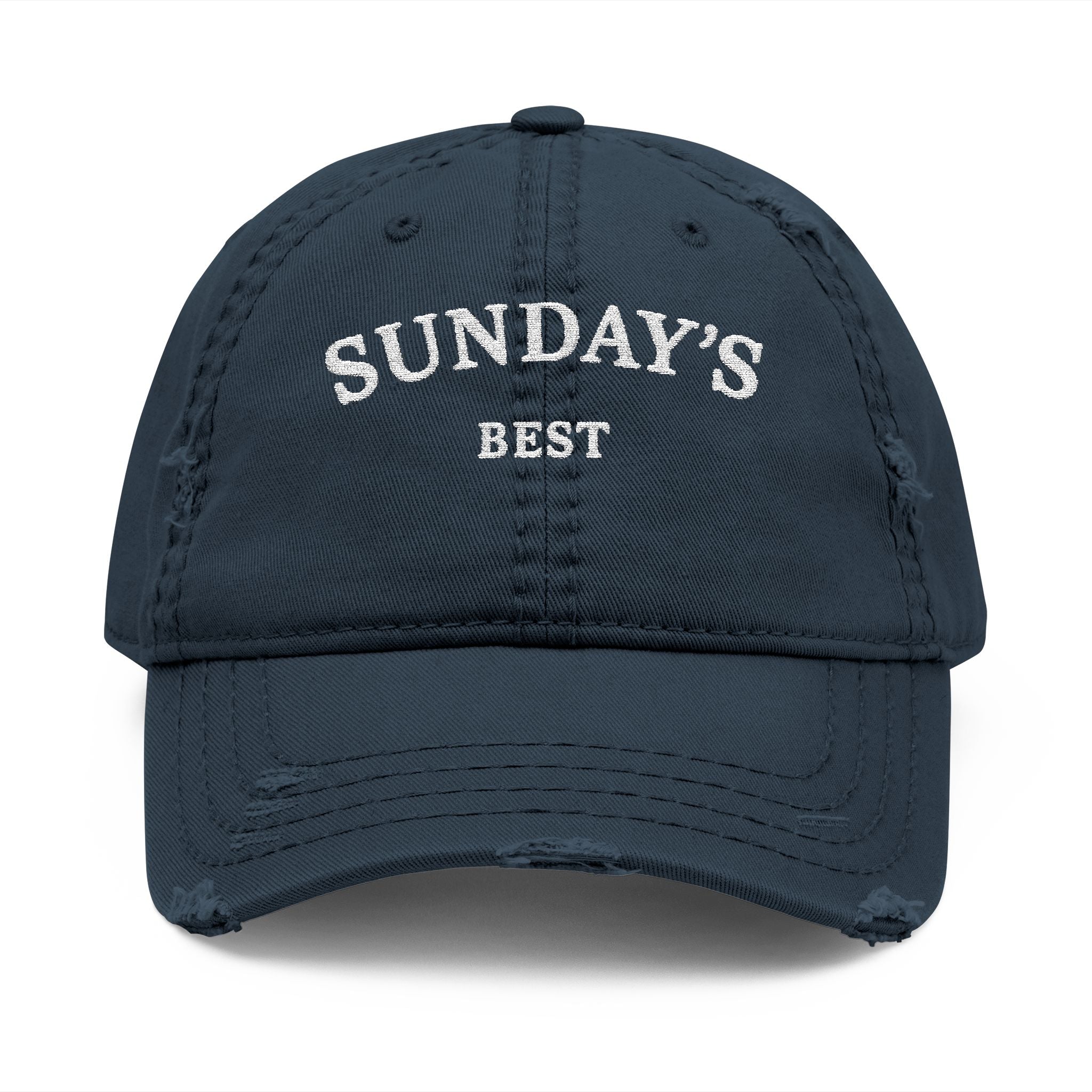 Sunday's Best Distressed Dad Hat — Embroidered Vintage Baseball Cap