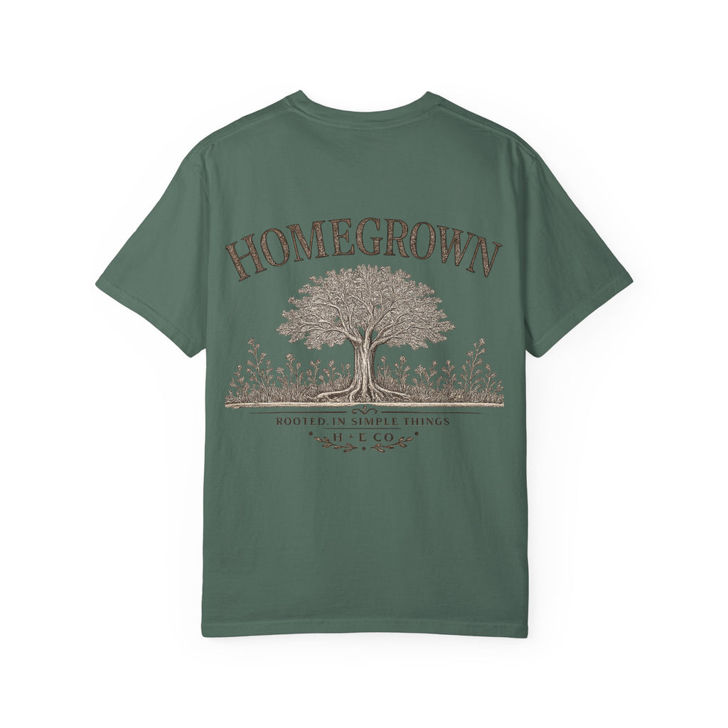Homegrown Tree T-Shirt — 'Homegrown' Chest Logo Botanical Tee