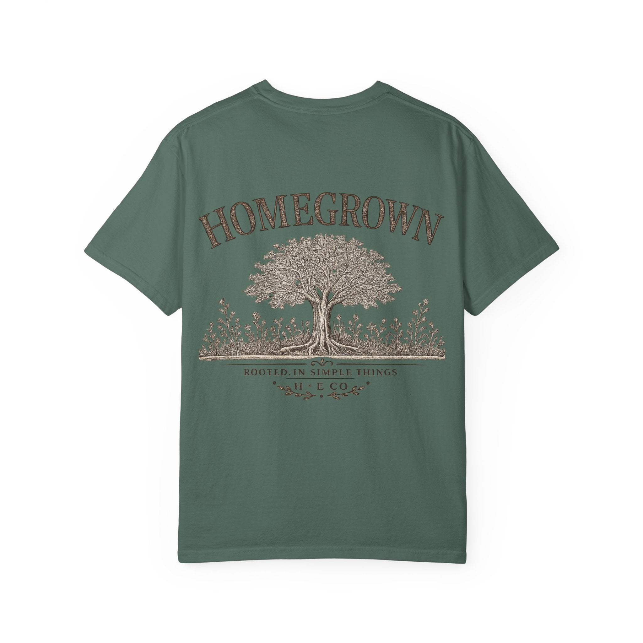 Homegrown Tree T-Shirt — 'Homegrown' Chest Logo Botanical Tee
