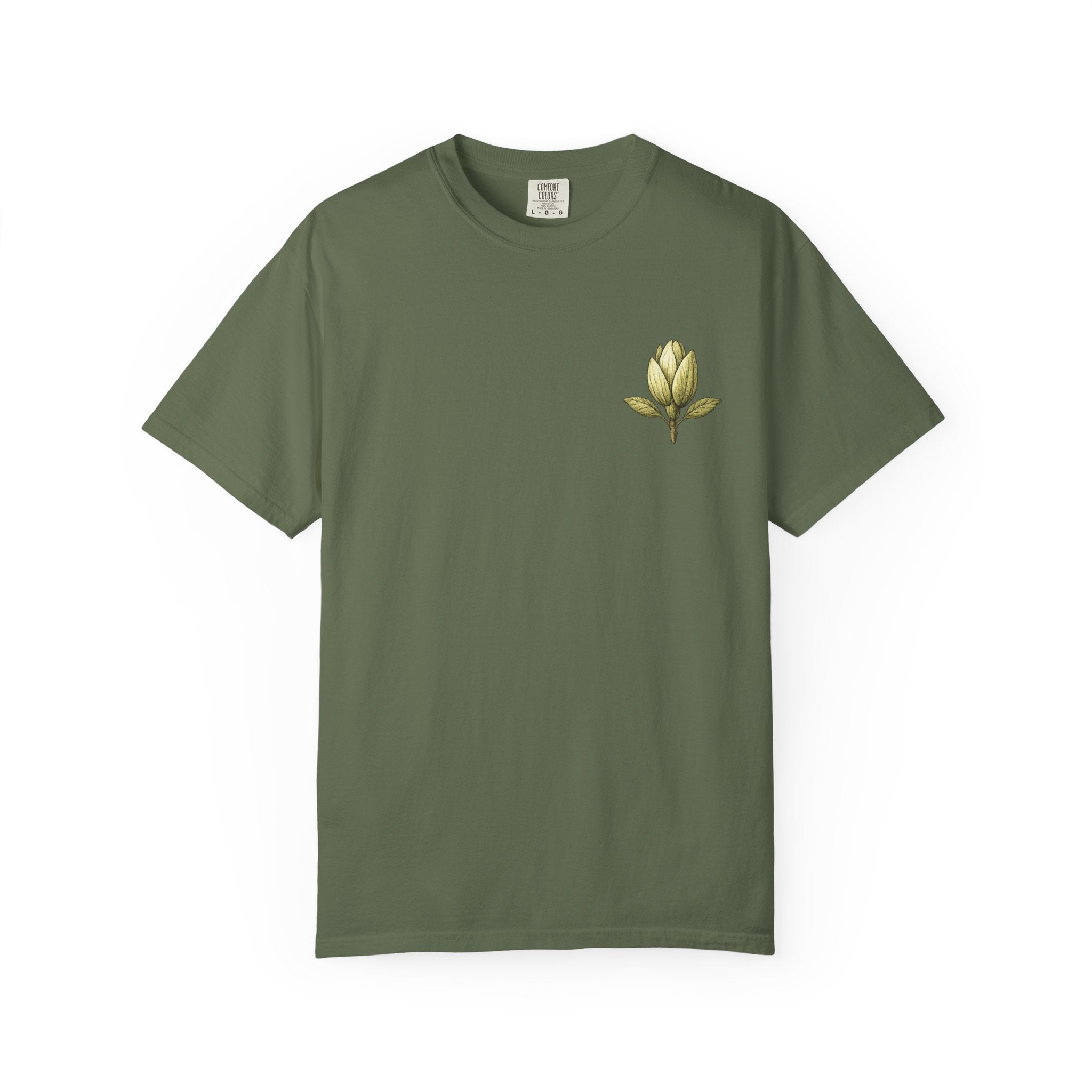 Botanical Tee — "Gathered With Care" Floral Pocket T-Shirt