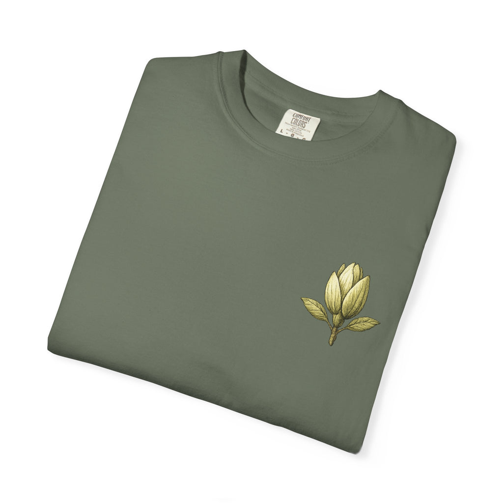 Botanical Tee — "Gathered With Care" Floral Pocket T-Shirt