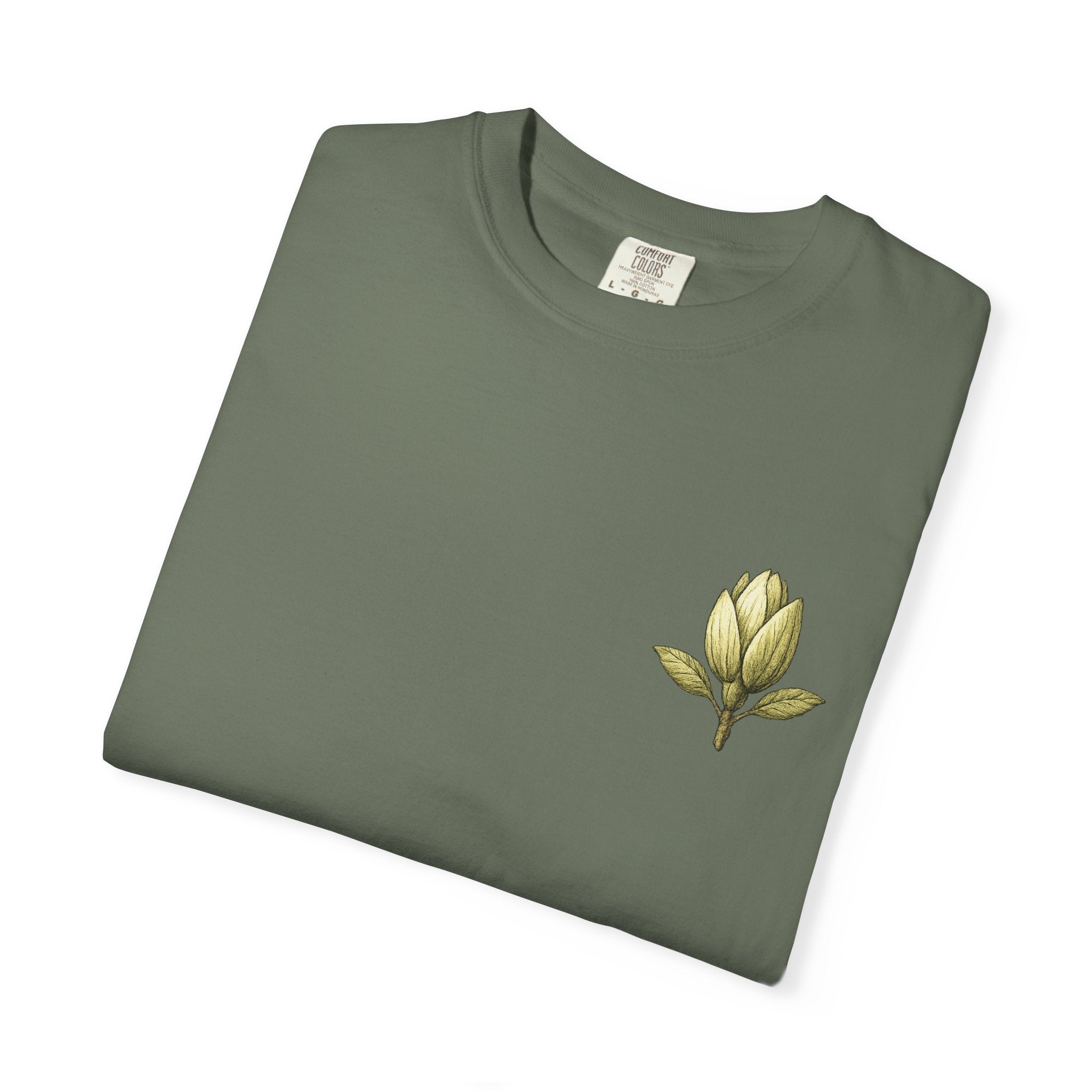 Botanical Tee — "Gathered With Care" Floral Pocket T-Shirt