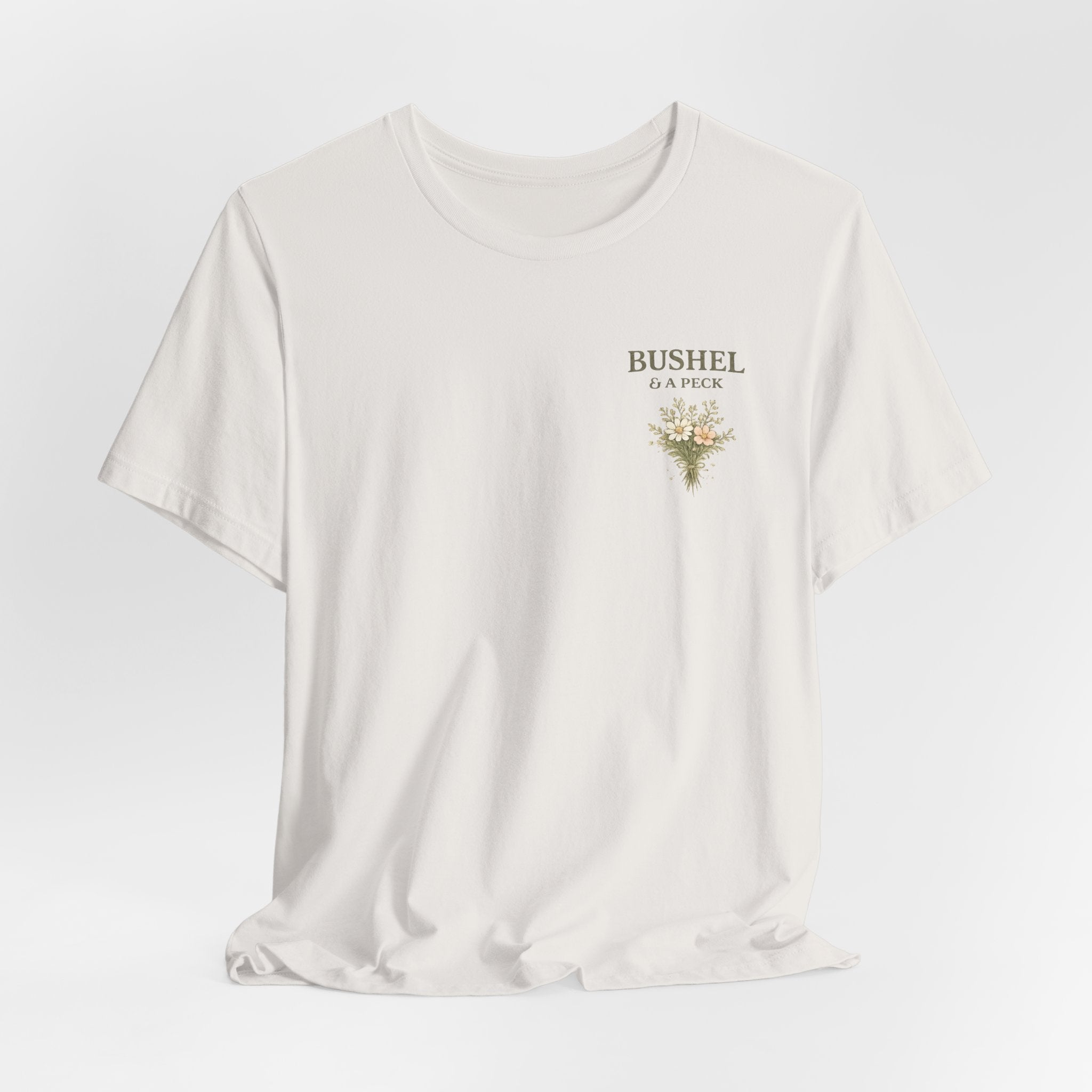 Floral 'Bushel & A Peck' Pocket Tee — Soft Pink Garden T-Shirt
