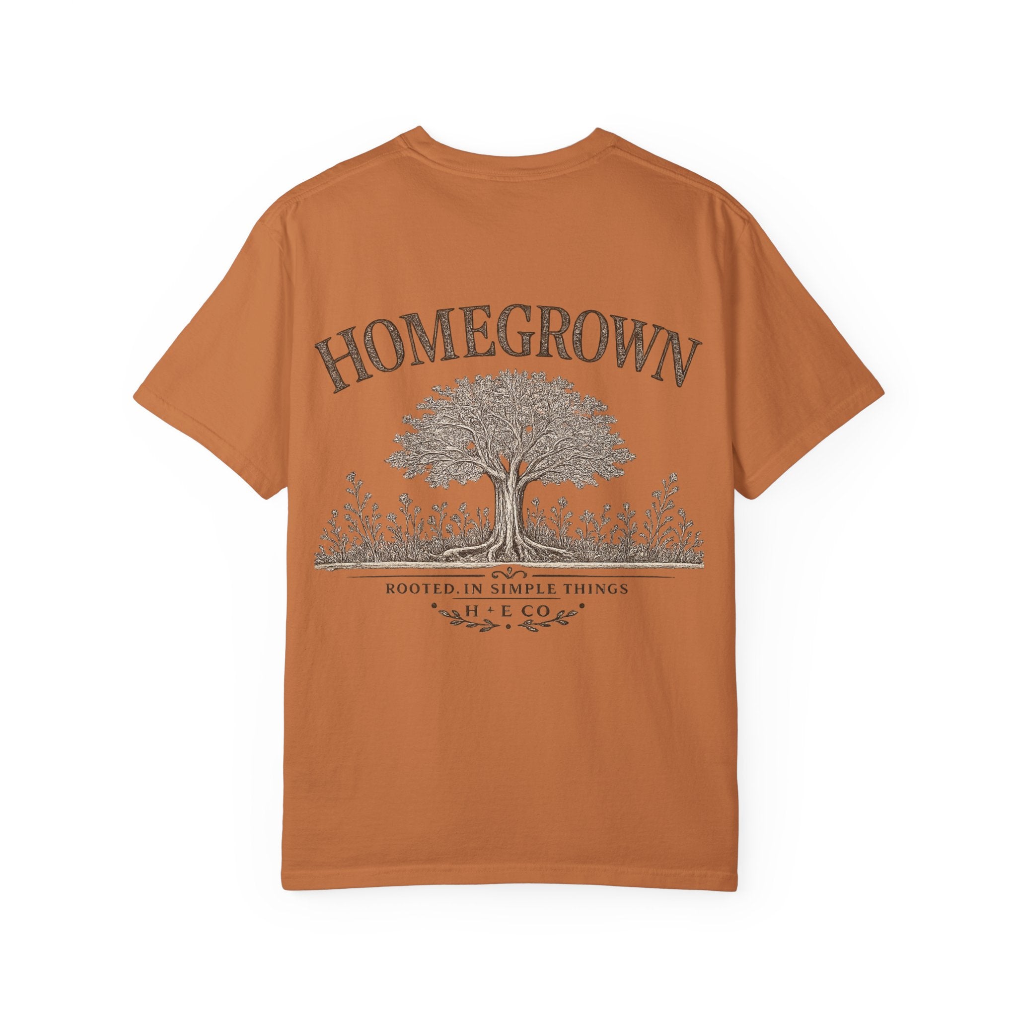 Homegrown Tree T-Shirt — 'Homegrown' Chest Logo Botanical Tee