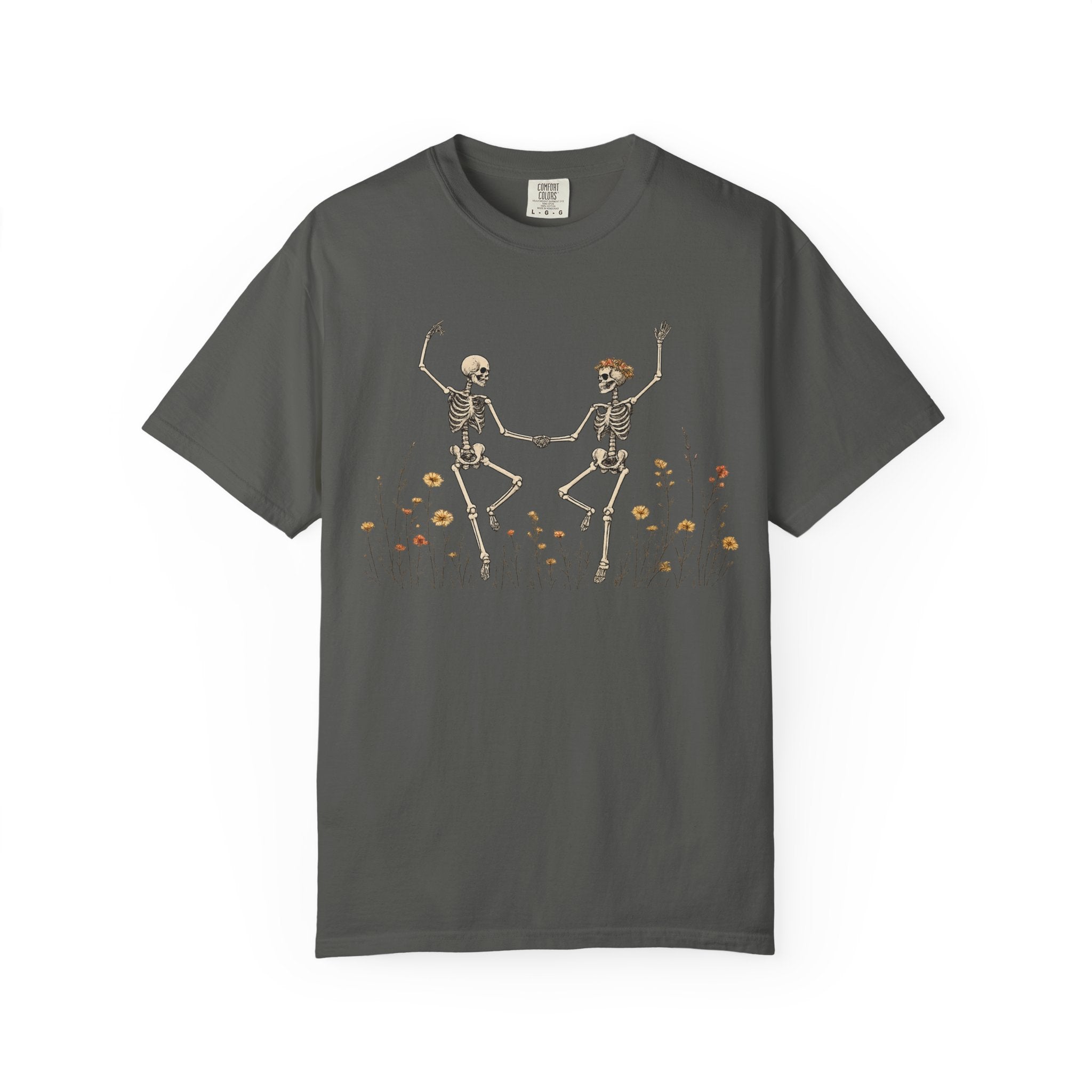 Dancing Skeletons in Wildflowers T-shirt | Halloween Day of the Dead