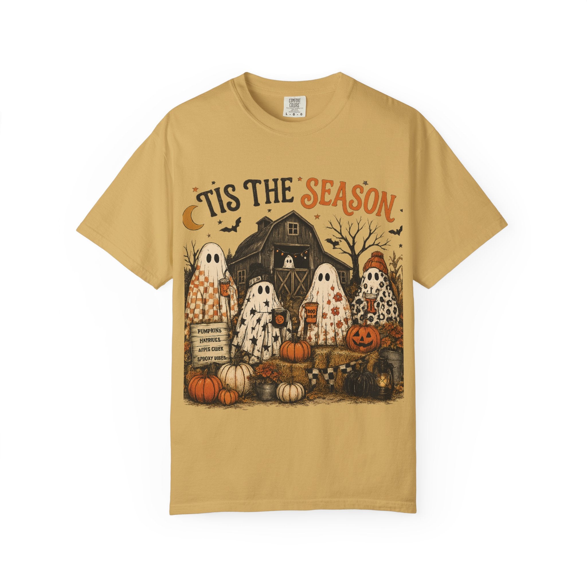 'Tis the Season Ghosts Halloween T-shirt | Pumpkin Patch Design