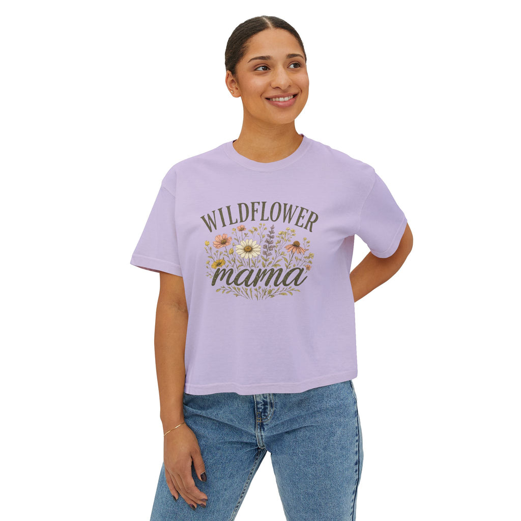 Wildflower Mama Boxy Tee — Floral Mother’s Day Shirt for Moms