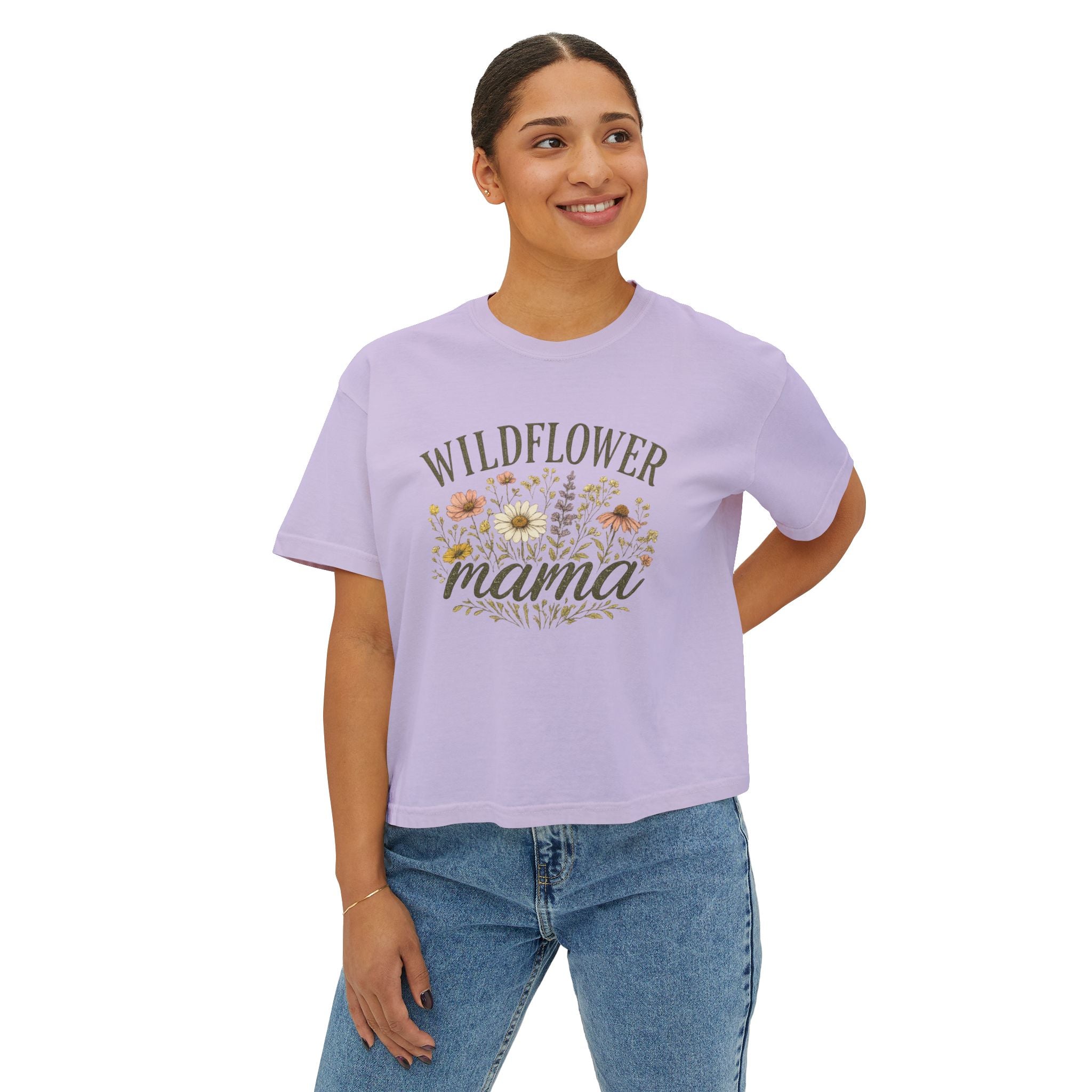 Wildflower Mama Boxy Tee — Floral Mother’s Day Shirt for Moms