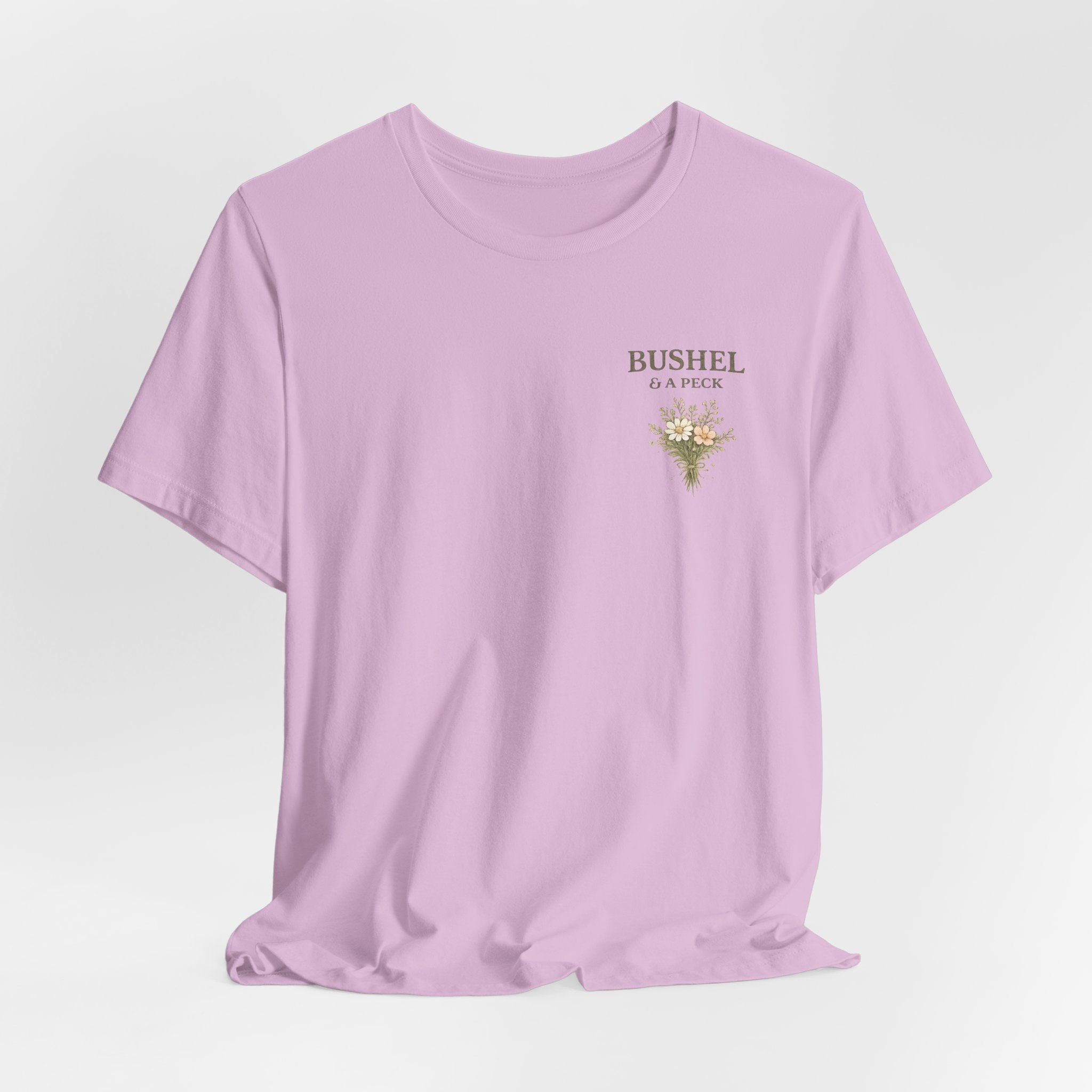 Floral 'Bushel & A Peck' Pocket Tee — Soft Pink Garden T-Shirt