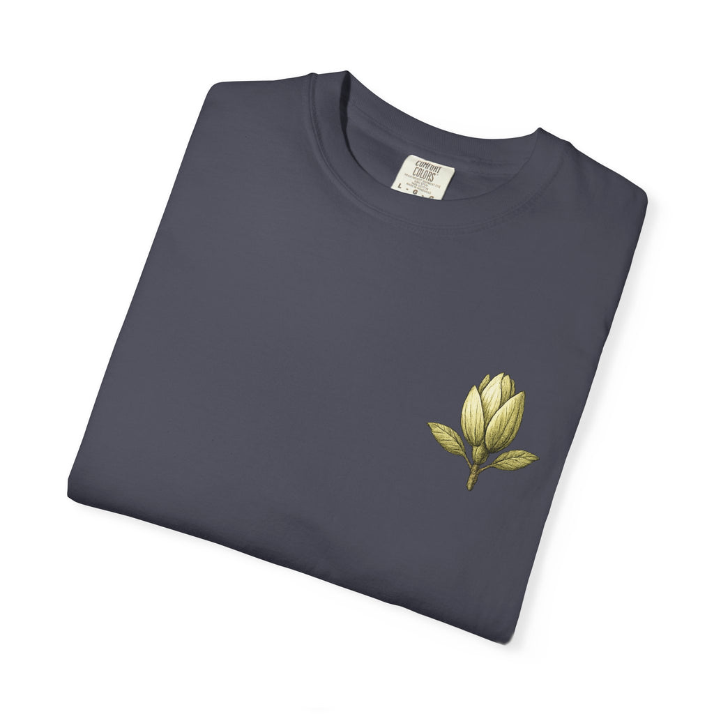 Botanical Tee — "Gathered With Care" Floral Pocket T-Shirt