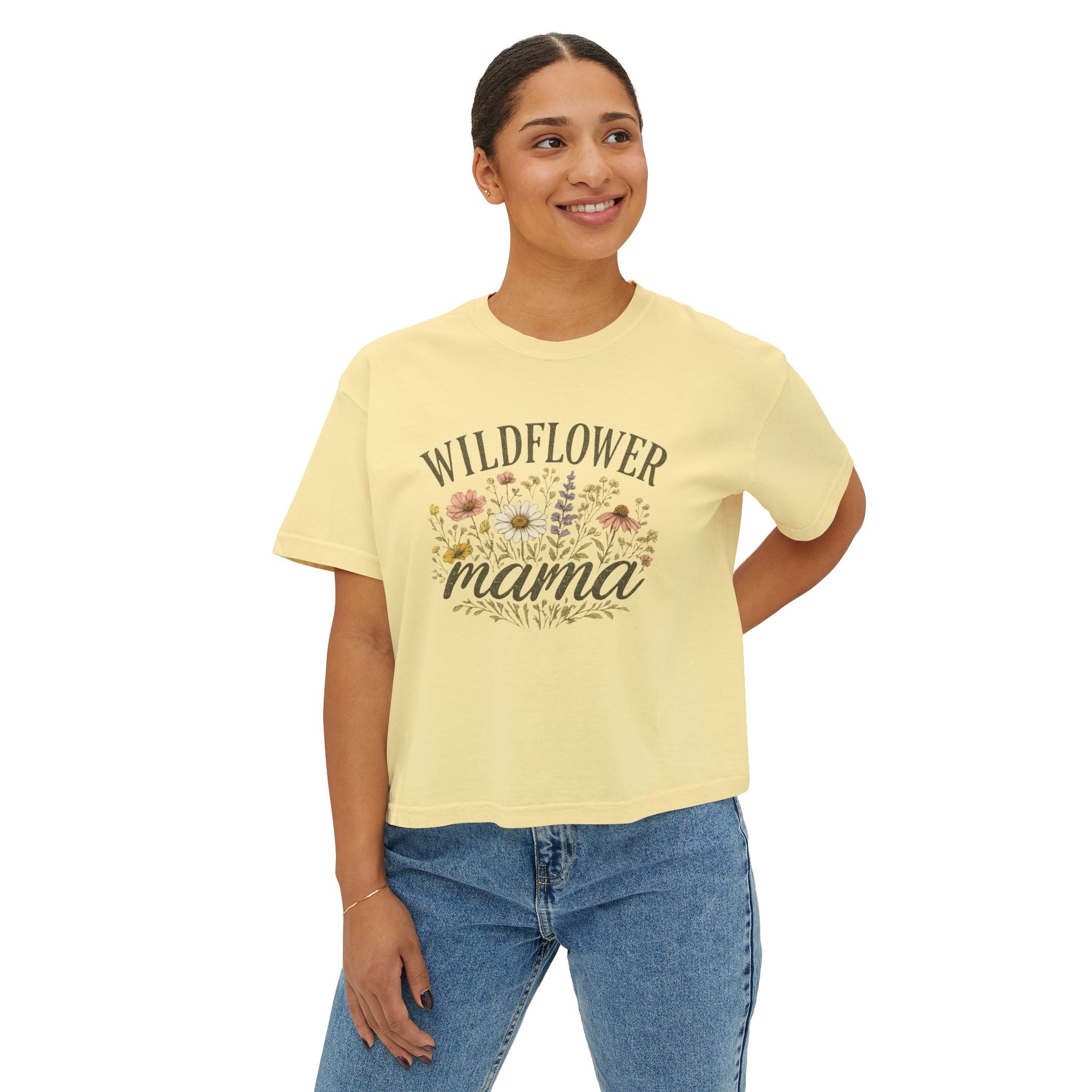 Wildflower Mama Boxy Tee — Floral Mother’s Day Shirt for Moms