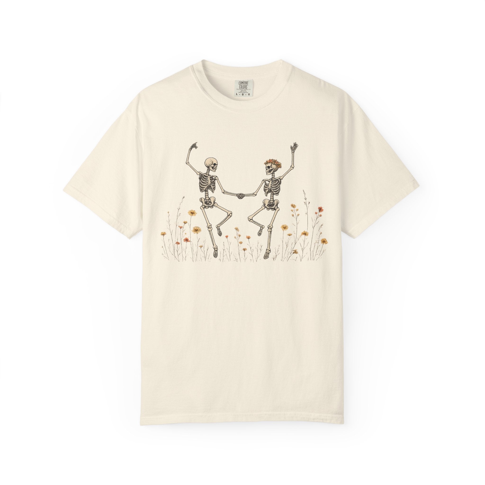 Dancing Skeletons in Wildflowers T-shirt | Halloween Day of the Dead
