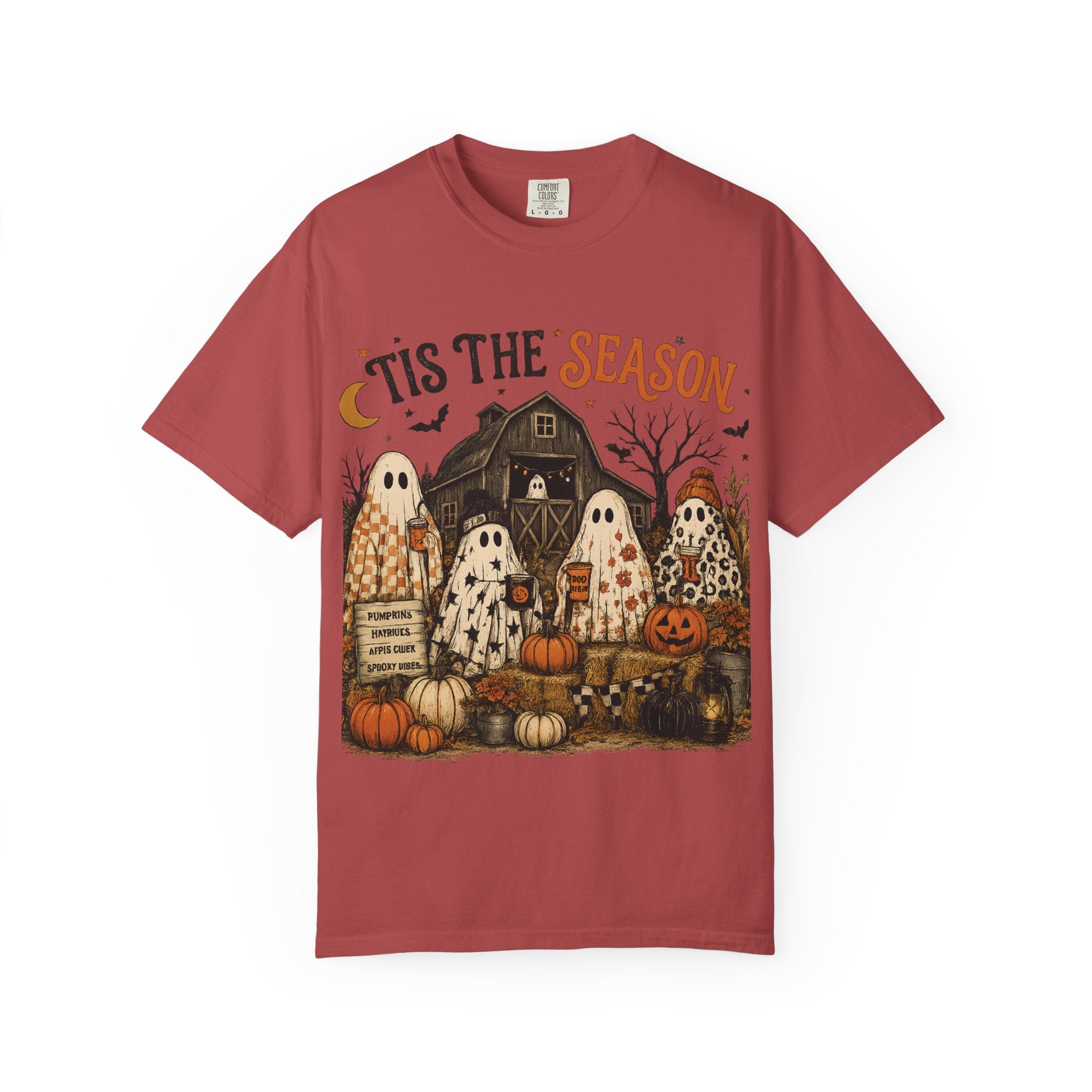'Tis the Season Ghosts Halloween T-shirt | Pumpkin Patch Design