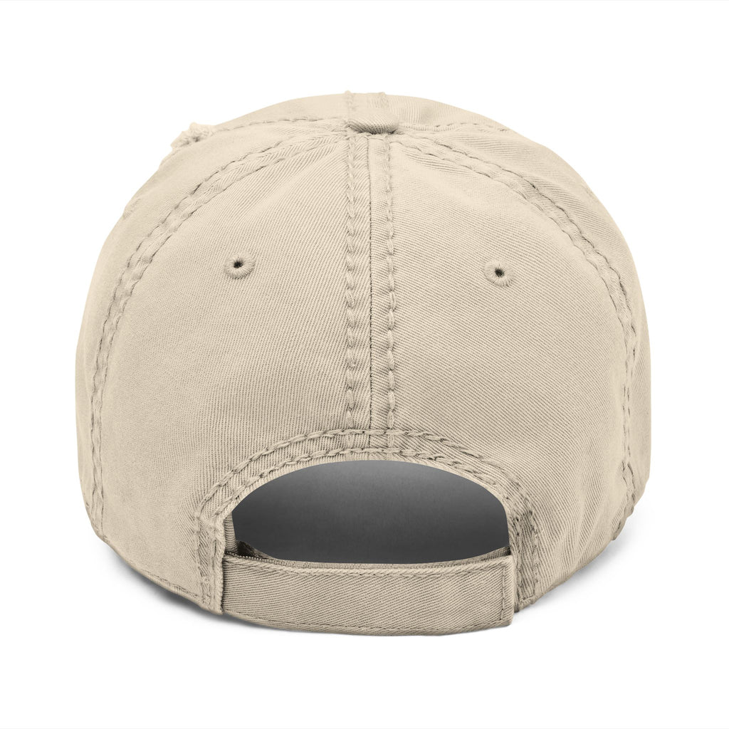 Distressed Embroidered Leaf Dad Hat — Vintage Floral Baseball Cap