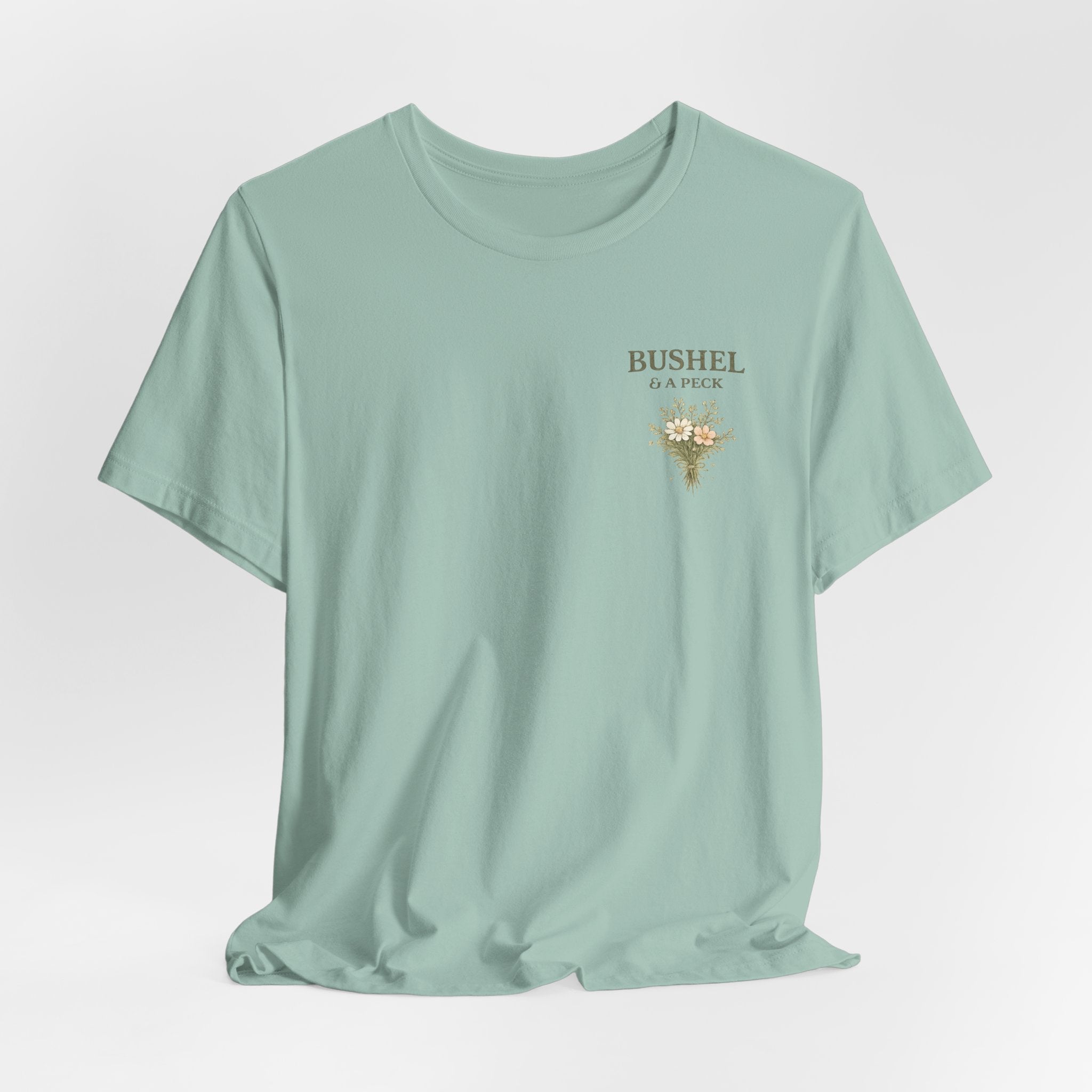 Floral 'Bushel & A Peck' Pocket Tee — Soft Pink Garden T-Shirt