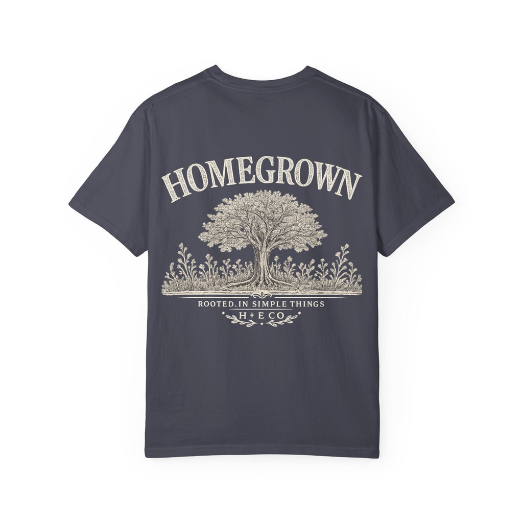 Homegrown Tree T-Shirt — 'Homegrown' Chest Logo Botanical Tee