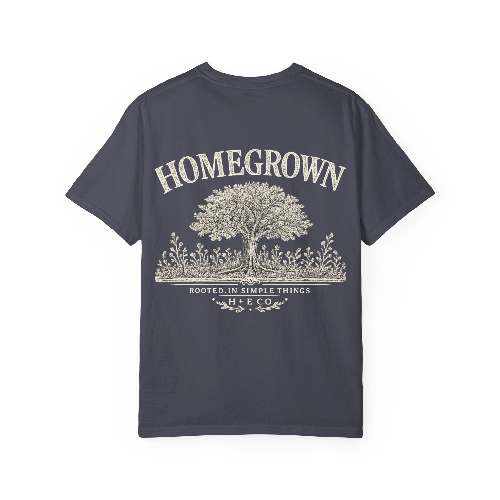 Homegrown Tree T-Shirt — 'Homegrown' Chest Logo Botanical Tee