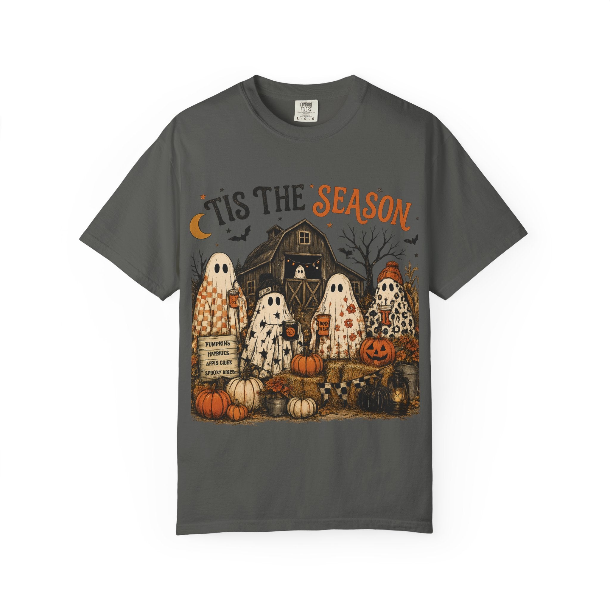 'Tis the Season Ghosts Halloween T-shirt | Pumpkin Patch Design