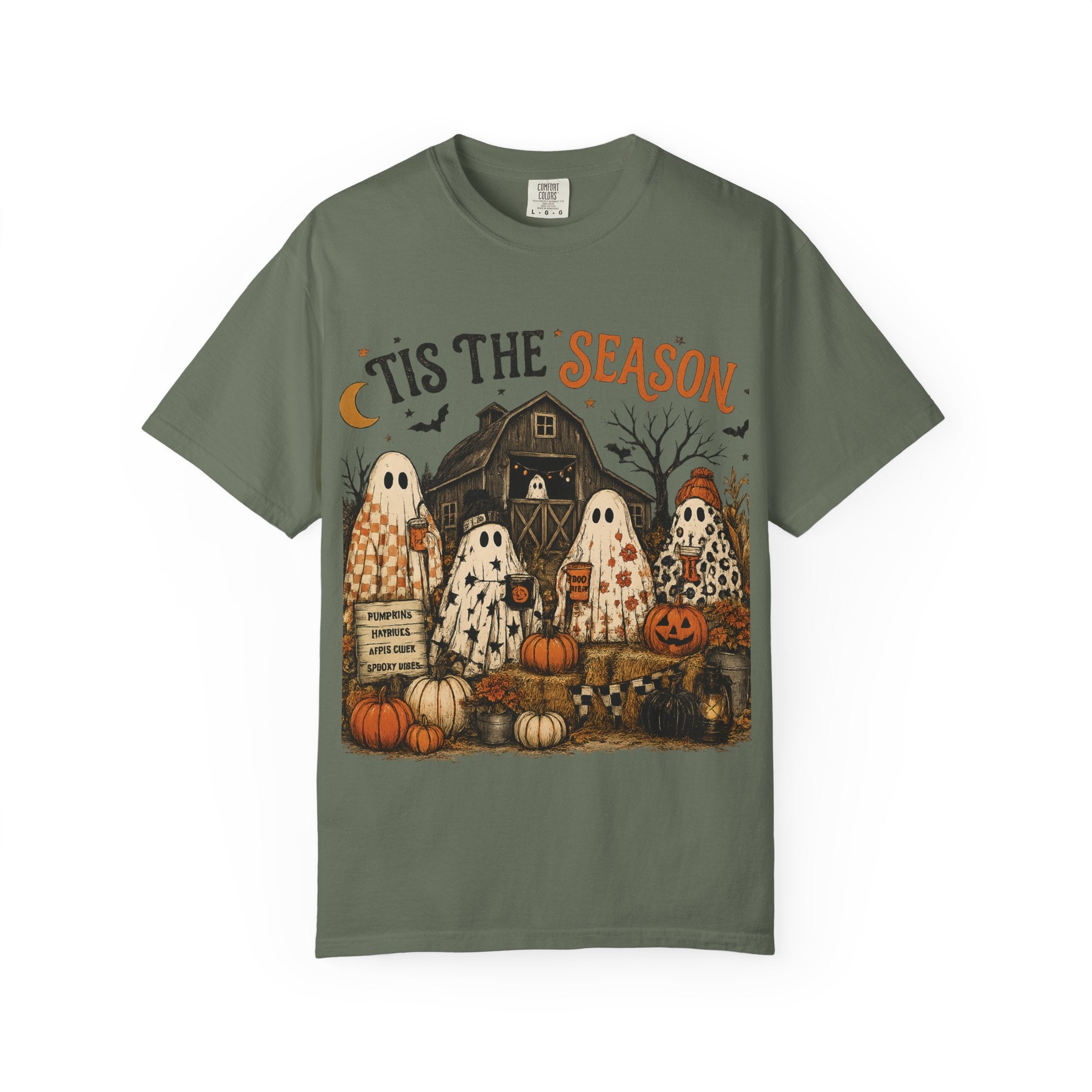'Tis the Season Ghosts Halloween T-shirt | Pumpkin Patch Design