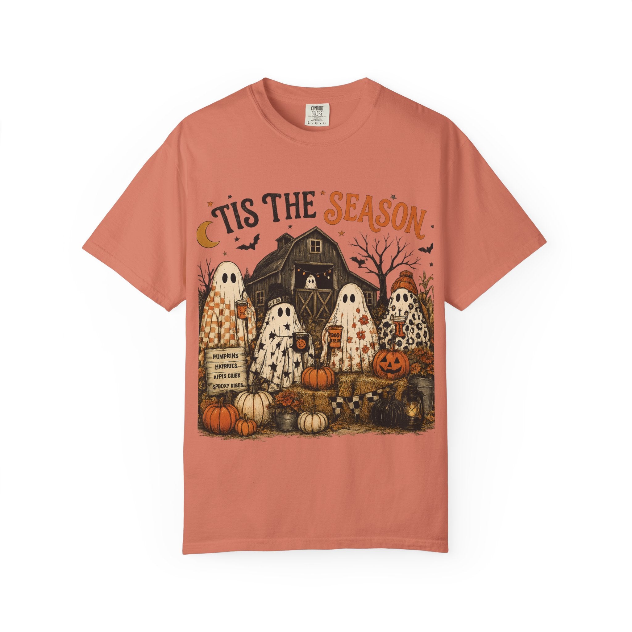 'Tis the Season Ghosts Halloween T-shirt | Pumpkin Patch Design