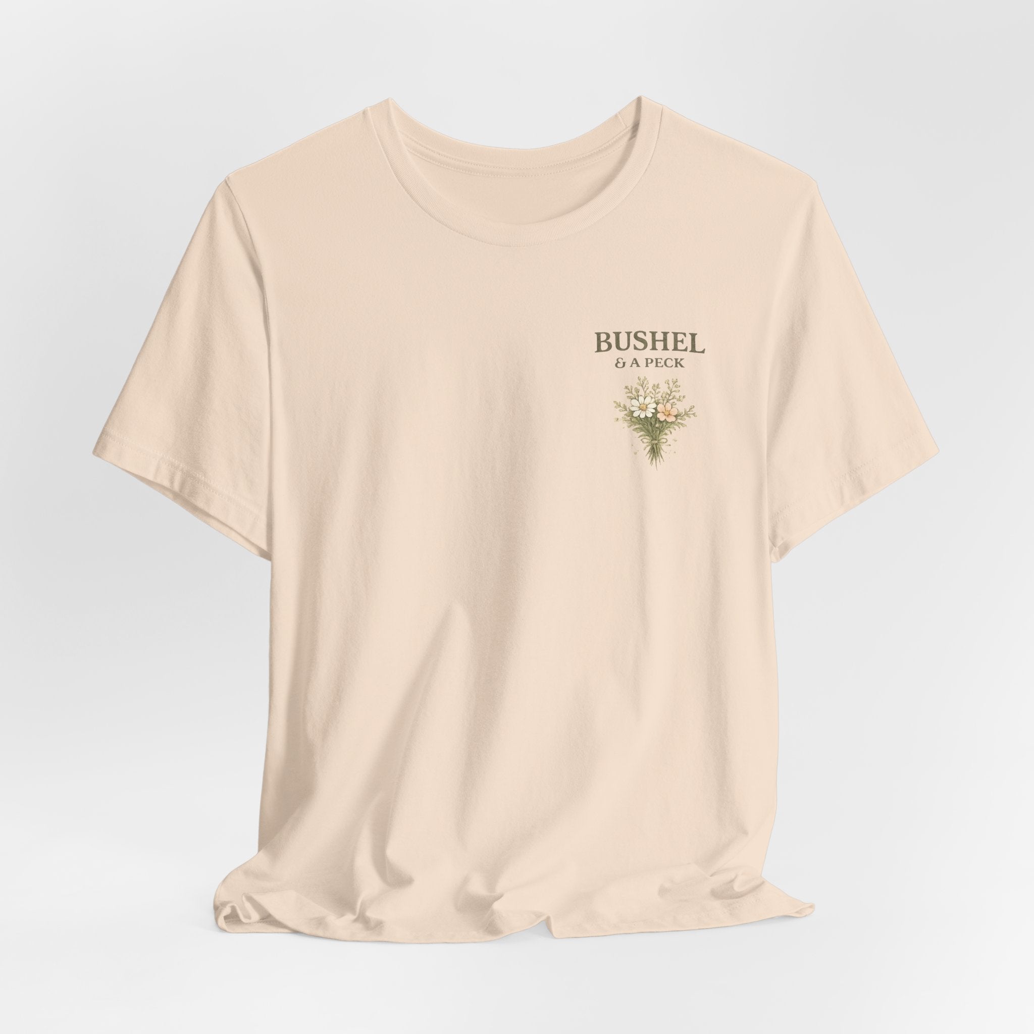 Floral 'Bushel & A Peck' Pocket Tee — Soft Pink Garden T-Shirt