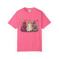 Neon Patterned Ghosts T-Shirt | Halloween Checkerboard Leopard Trio