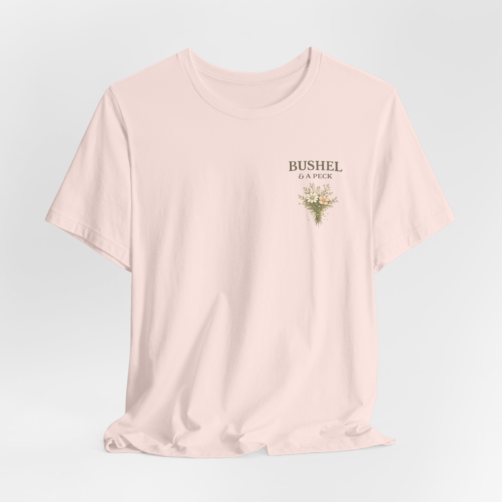 Floral 'Bushel & A Peck' Pocket Tee — Soft Pink Garden T-Shirt