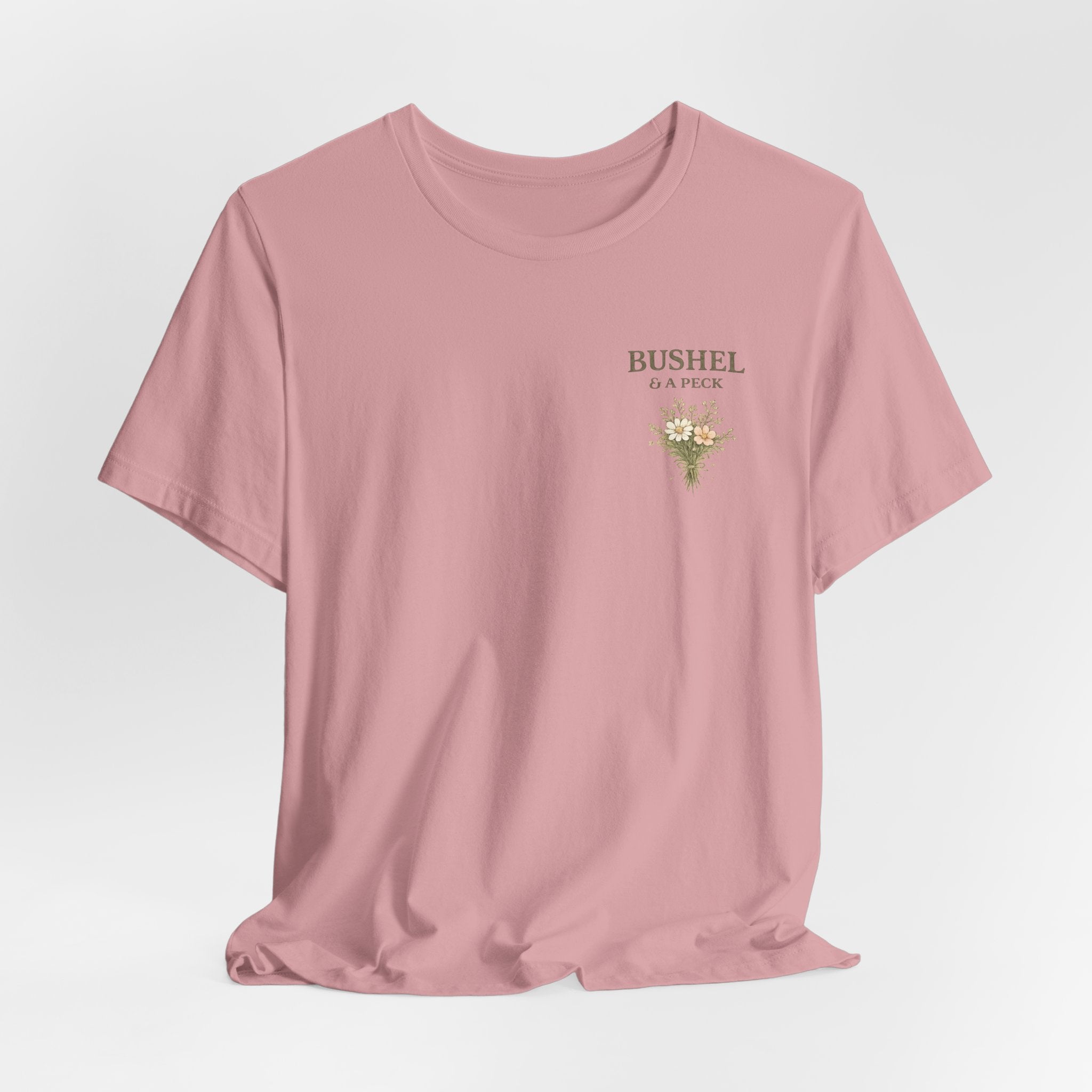 Floral 'Bushel & A Peck' Pocket Tee — Soft Pink Garden T-Shirt